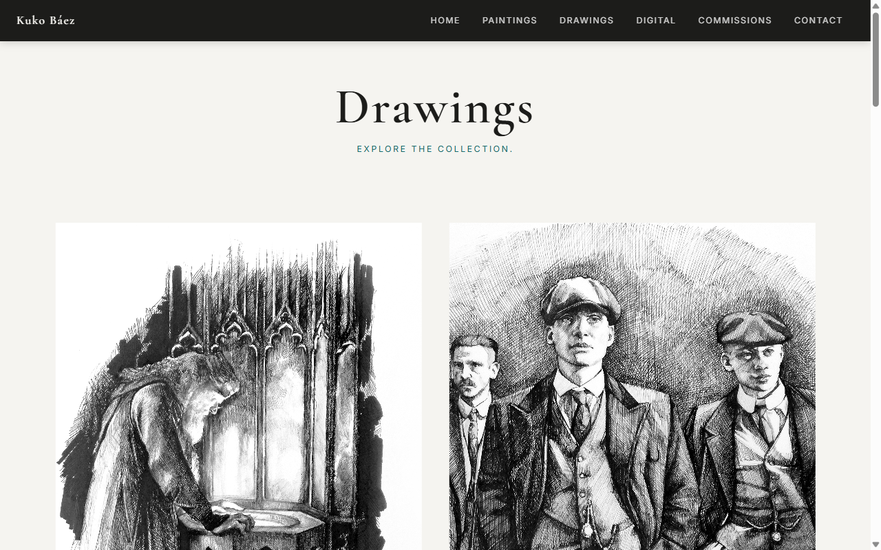 Art Gallery website screenshot