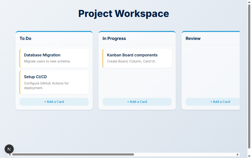 Kanban Board app screenshot