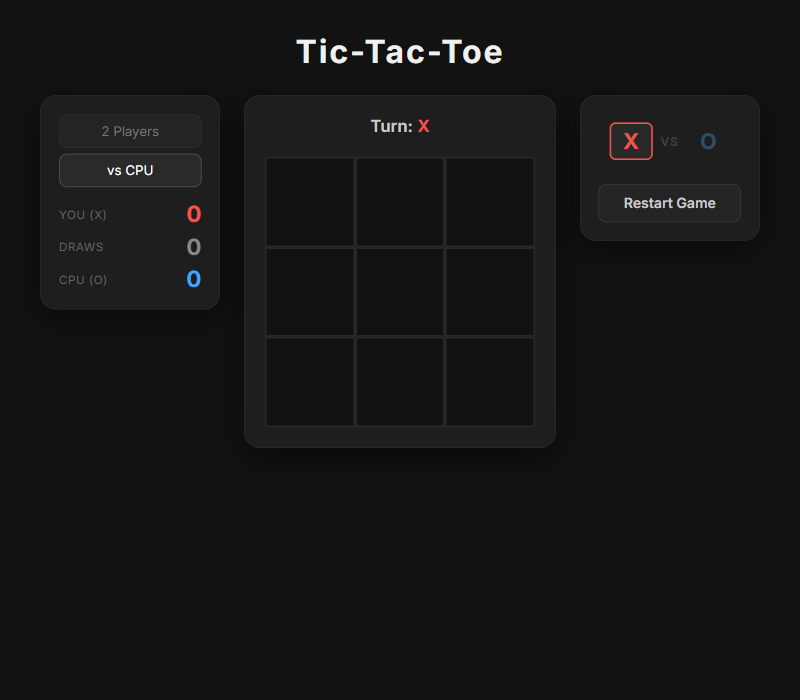 Tic Tac Toe game screenshot